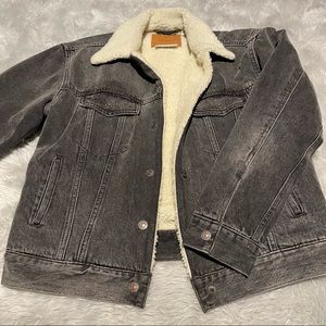 Levi’s Black Sherpa Trucker Denim Jacket